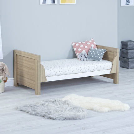 Luno Cot Bed - Oak & White