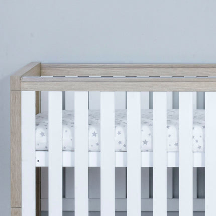 Luno Cot Bed - Oak & White