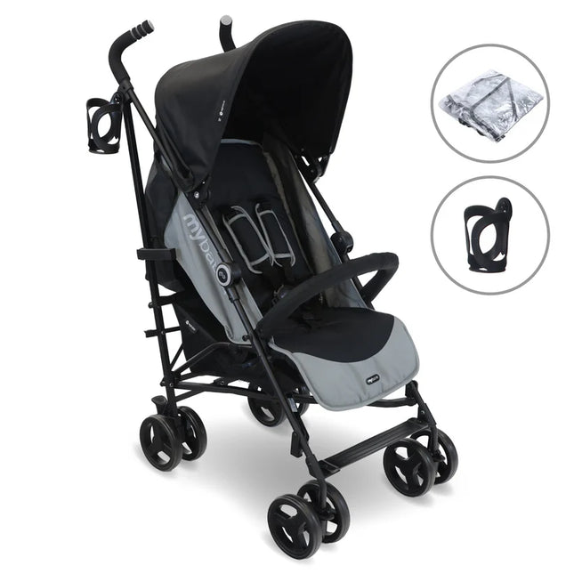 MB02 Lightweight Stroller - Black & Grey