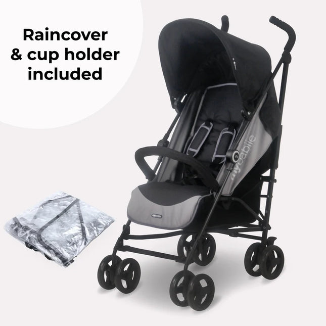 MB02 Lightweight Stroller - Black & Grey