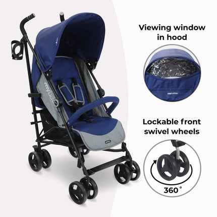Lightweight Stroller - Blue & Grey