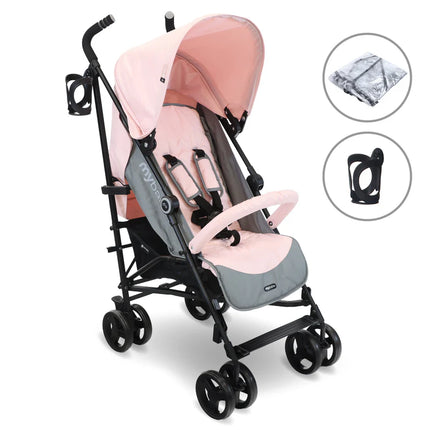 MB02 Lightweight Stroller - Pink & Grey