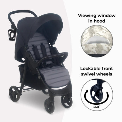 MB30 Plus Pushchair - Black/Grey