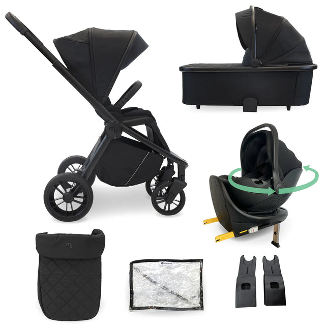 MB450i 3-in-1 Travel System + Rotating Car Seat & IsoFix Base- Black