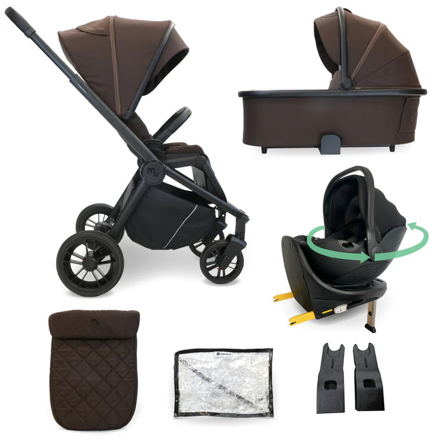 MB450i 3-in-1 Travel System + Rotating Car Seat & IsoFix Base- Chocolate