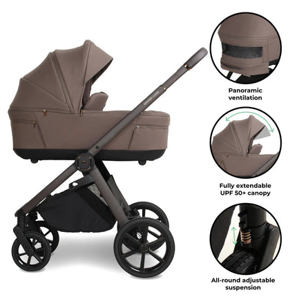 MB450 LUXE 3-in-1 Travel System with Car Seat + Base - Cookie