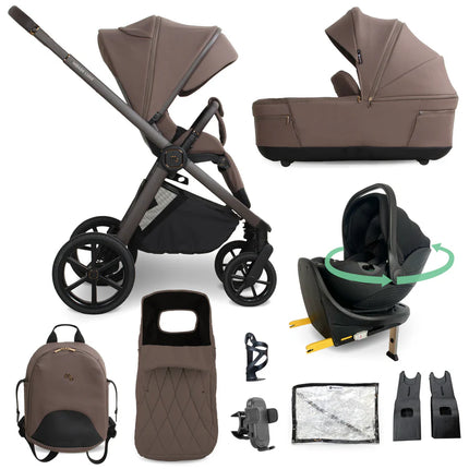 MB450 LUXE 3-in-1 Travel System with Rotating Car Seat + Base - Cookie