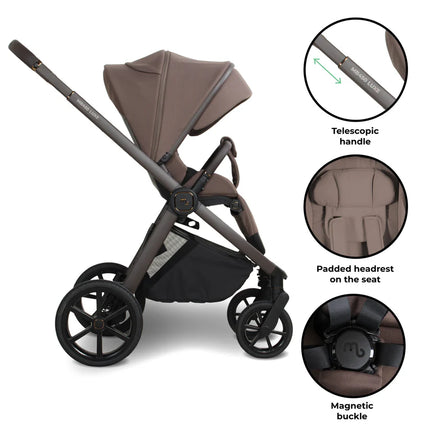 MB450 LUXE 3-in-1 Travel System with Rotating Car Seat + Base - Cookie
