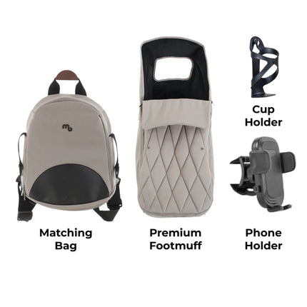 MB450 LUXE 3-in-1 Travel System with Rotating Car Seat + Base - Mink
