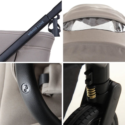MB450 LUXE 3-in-1 Travel System with Rotating Car Seat + Base - Mink