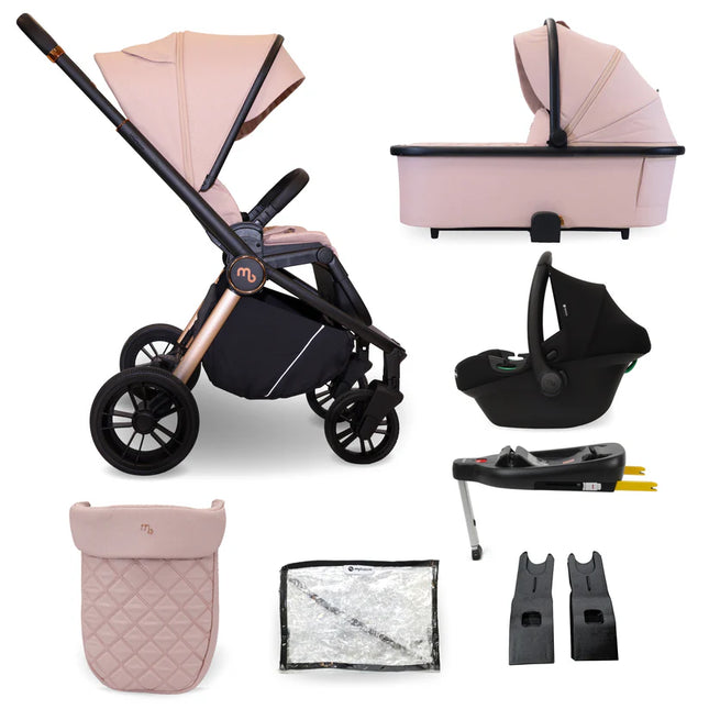 MB450i 3-in-1 Travel System + Car Seat & IsoFix Base- Pastel Pink