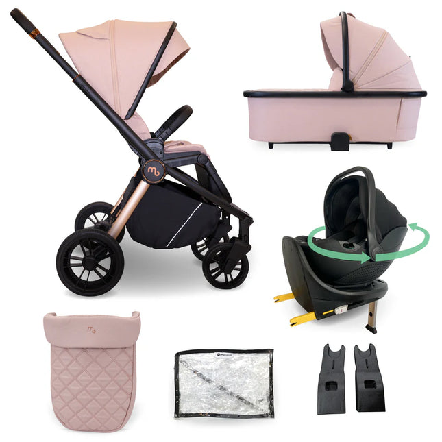 MB450i 3-in-1 Travel System + Rotating Car Seat & IsoFix Base- Pastel Pink