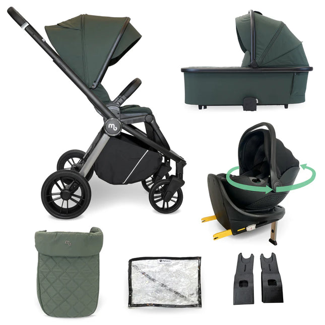 MB450i 3-in-1 Travel System + Rotating Car Seat & IsoFix Base- Forest Green
