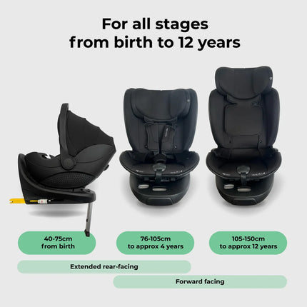 Rotating Family Set with Base, Infant Carrier and Toddler Car Seat