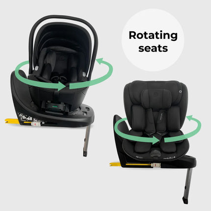 Rotating Family Set with Base, Infant Carrier and Toddler Car Seat