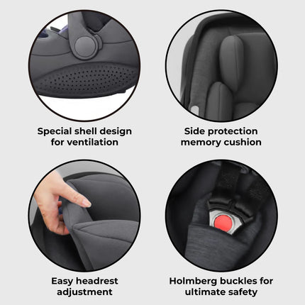 Rotating Infant Carrier Car Seat and Base - Black