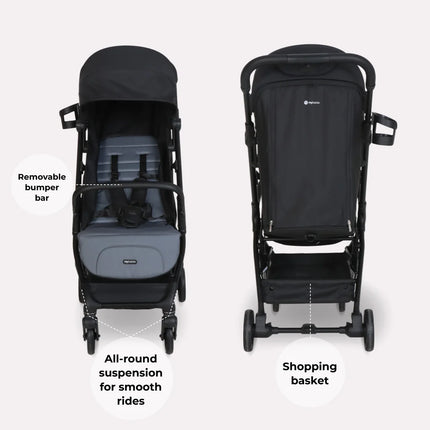 MBX6 Compact Auto Fold Stroller - Black/Grey