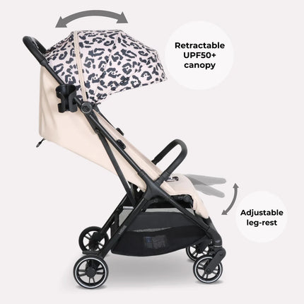 MBX6 Compact Auto Fold Stroller - Fawn Leopard