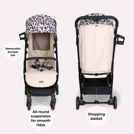 MBX6 Compact Auto Fold Stroller - Fawn Leopard