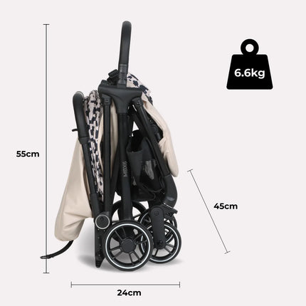 MBX6 Compact Auto Fold Stroller - Fawn Leopard