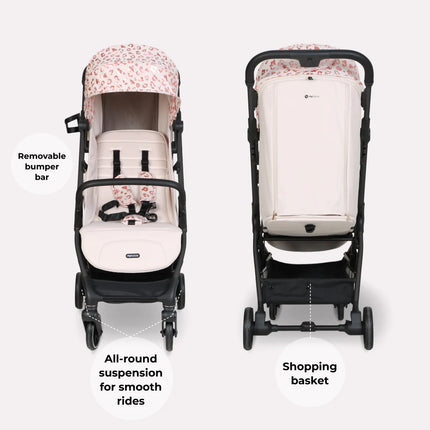 MBX6 Compact Auto Fold Stroller - Pink Leopard