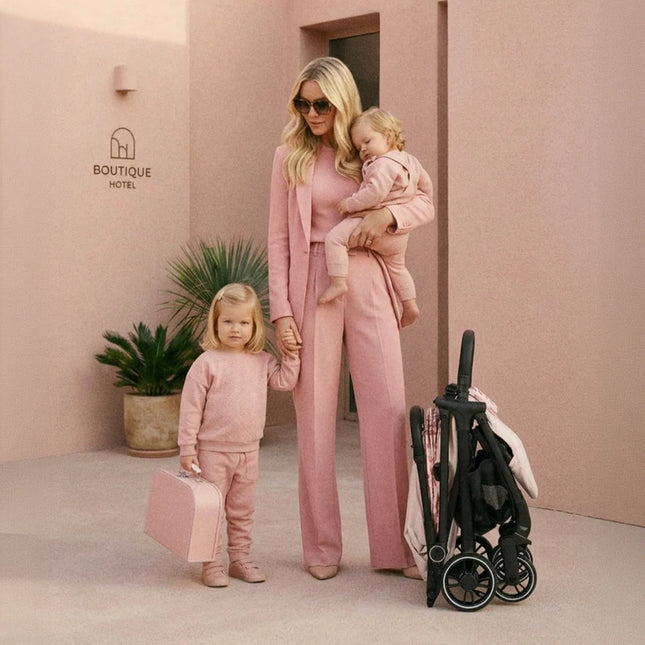 MBX6 Compact Auto Fold Stroller - Pink Leopard