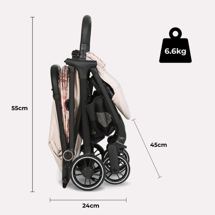 MBX6 Compact Auto Fold Stroller - Pink Leopard