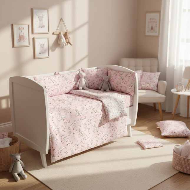 FORREST 3 Piece Reversible Cot Bed Set – Organic Cotton Baby Bedding - Meadowland