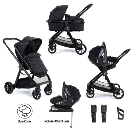 Mimi i-Size Travel System with Pecan Car Seat & ISOFIX Base - Black