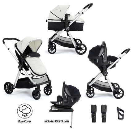 Mimi i-Size Travel System with Pecan Car Seat & ISOFIX Base - Silver