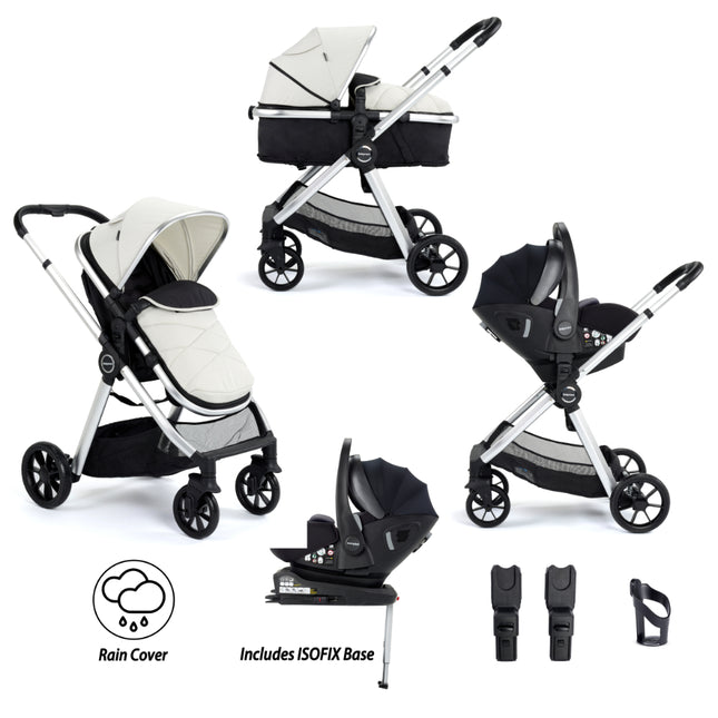 Mimi i-Size Travel System with Pecan Car Seat & ISOFIX Base - Silver