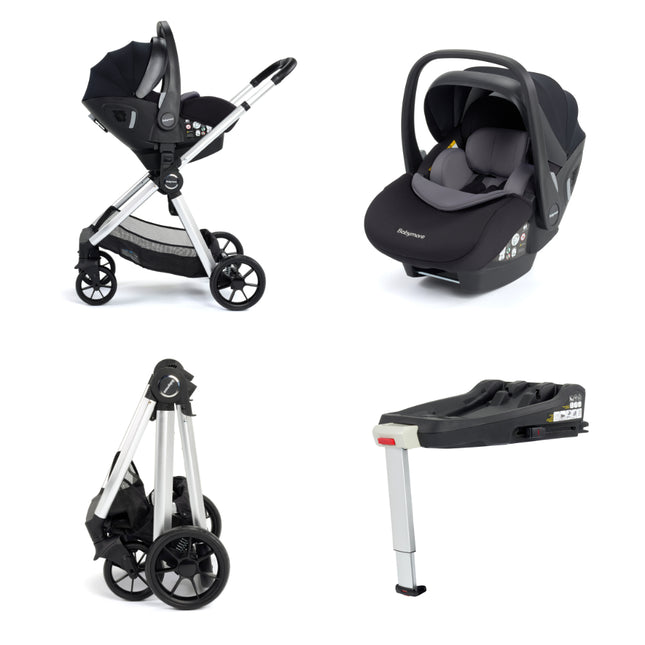 Mimi i-Size Travel System with Pecan Car Seat & ISOFIX Base - Silver