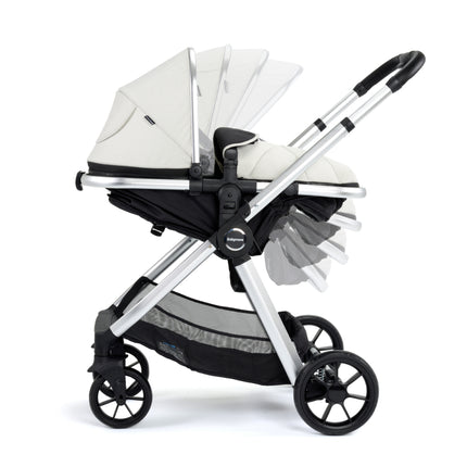 Mimi i-Size Travel System with Pecan Car Seat & ISOFIX Base - Silver