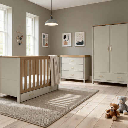 Mira 3 Piece Nursery Room Set - Cashmere Warm Oak