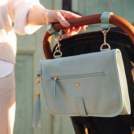 Vegan Leather Nappy Change Clutch Bag - Seaspray