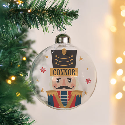 Nutcracker Glass Bauble - Personalised