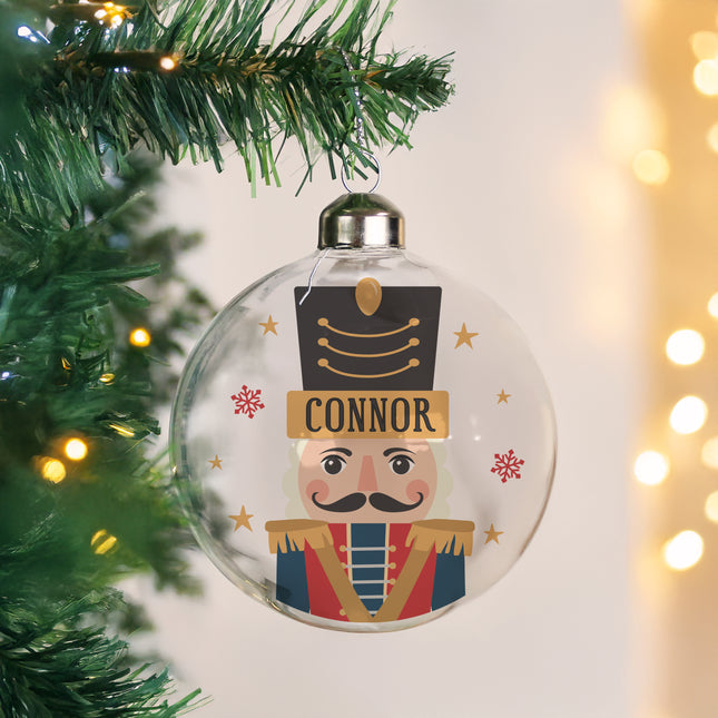 Nutcracker Glass Bauble - Personalised
