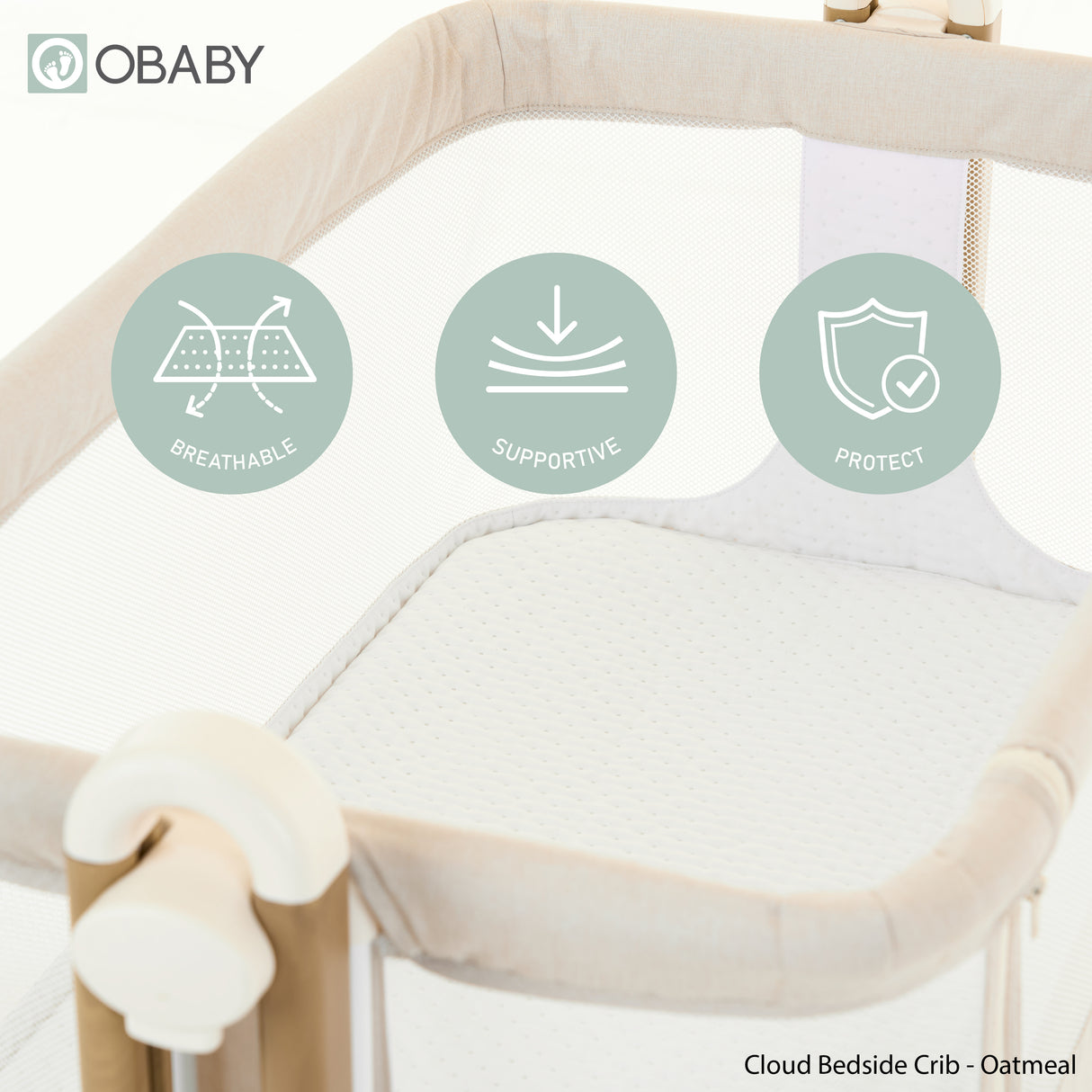 Cloud Bedside Crib - Oatmeal