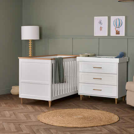 Orla 2 Piece Nursery Furniture Set - White with Oak Trim