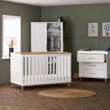 Orla 3 Piece Nursery Furniture Set - White with Oak Trim