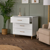 Orla 3 Piece Nursery Furniture Set - White with Oak Trim