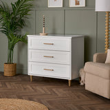 Orla 3 Piece Nursery Furniture Set - White with Oak Trim
