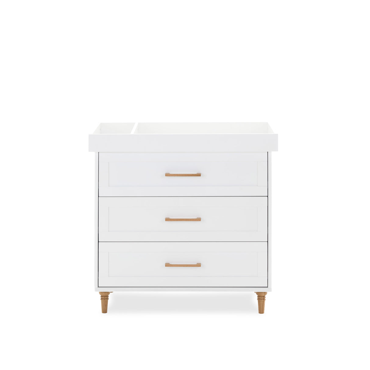 Orla Changing Unit - White with Oak Handles & Feet