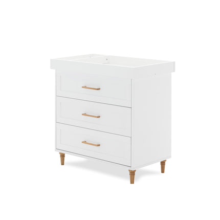 Orla Changing Unit - White with Oak Handles & Feet