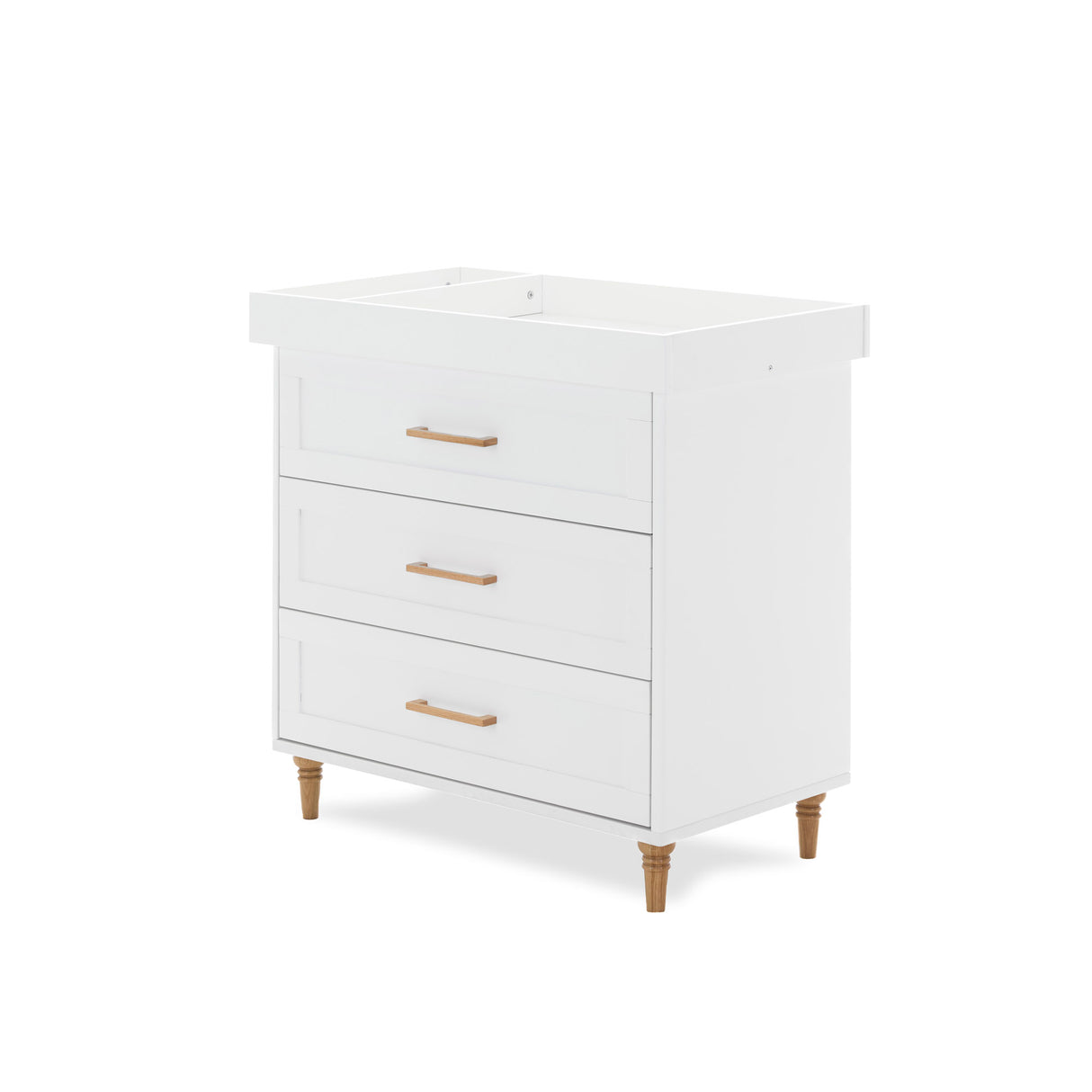 Orla Changing Unit - White with Oak Handles & Feet