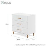 Orla 3 Piece Nursery Furniture Set - White with Oak Trim