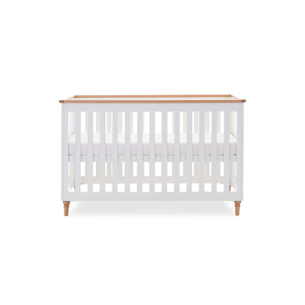 Orla Cot Bed - White with Oak Trim & Feet