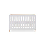 Orla Cot Bed - White with Oak Trim & Feet