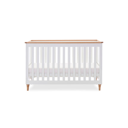 Orla Cot Bed - White with Oak Trim & Feet