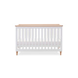 Orla Cot Bed - White with Oak Trim & Feet